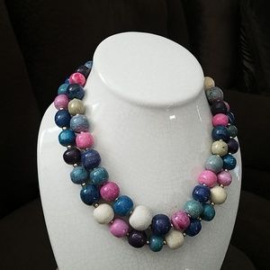 Two Vintage Multicolored Statements Necklaces
